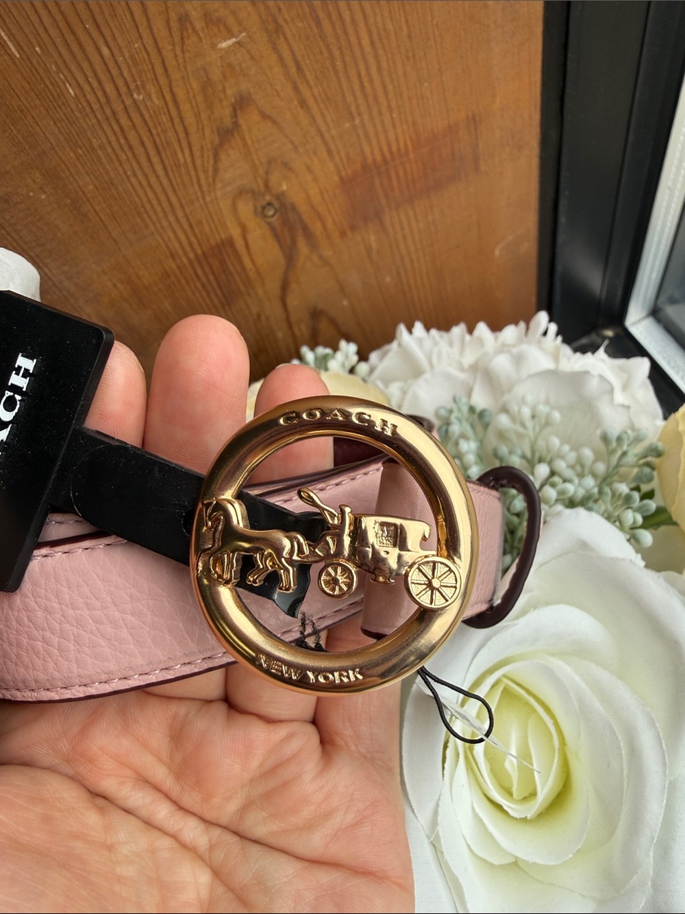 COACH Women's Pink Leather Belt 78181 25 HC PBL Small size